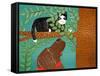 Up A Tree Black Cat Choc Dog-Stephen Huneck-Framed Stretched Canvas