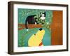 Up A Tree Black Cat Yellow Dog-Stephen Huneck-Framed Giclee Print