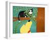 Up A Tree Black Cat Yellow Dog-Stephen Huneck-Framed Giclee Print