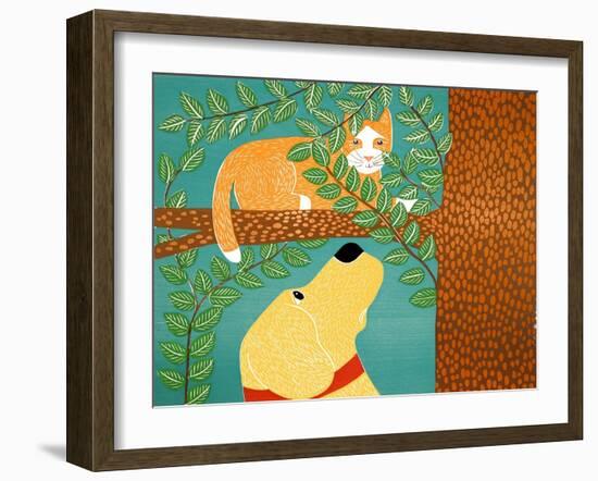 Up A Tree Orange Cat Yell-Stephen Huneck-Framed Giclee Print