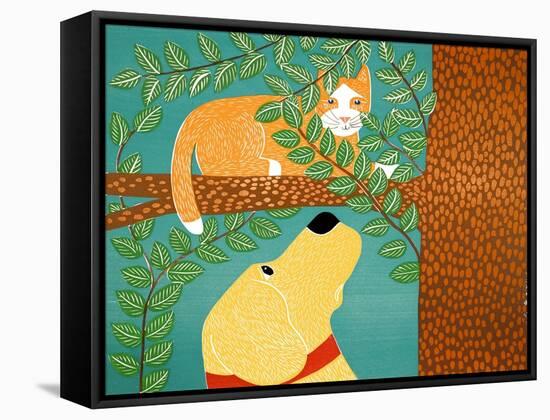 Up A Tree Orange Cat Yell-Stephen Huneck-Framed Stretched Canvas