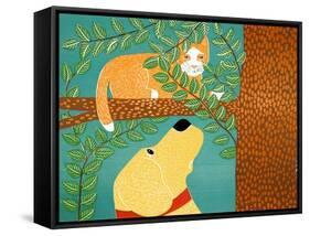 Up A Tree Orange Cat Yell-Stephen Huneck-Framed Stretched Canvas