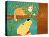 Up A Tree Orange Cat Yell-Stephen Huneck-Stretched Canvas