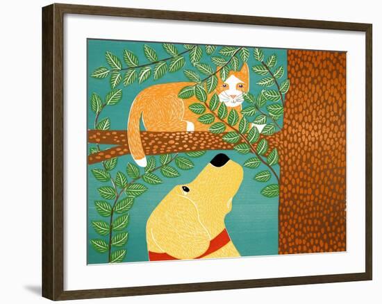 Up A Tree Orange Cat Yell-Stephen Huneck-Framed Giclee Print