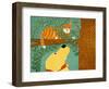 Up A Tree  Striped Yellow-Stephen Huneck-Framed Giclee Print