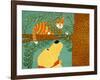 Up A Tree  Striped Yellow-Stephen Huneck-Framed Giclee Print