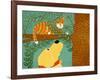Up A Tree  Striped Yellow-Stephen Huneck-Framed Giclee Print