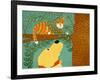 Up A Tree  Striped Yellow-Stephen Huneck-Framed Giclee Print