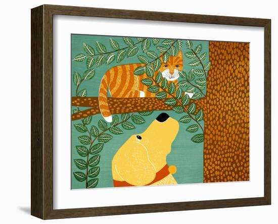 Up A Tree  Striped Yellow-Stephen Huneck-Framed Giclee Print