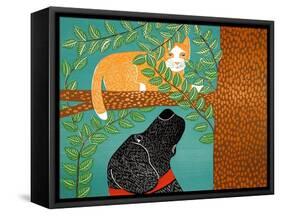 Up A Tree Yellow Cat Black-Stephen Huneck-Framed Stretched Canvas