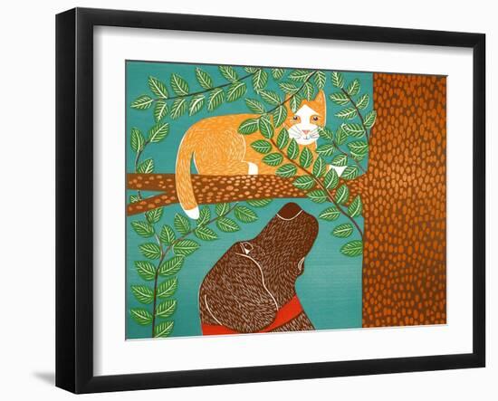 Up A Tree Yellow Cat Choc-Stephen Huneck-Framed Giclee Print