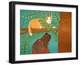 Up A Tree Yellow Cat Choc-Stephen Huneck-Framed Giclee Print