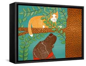 Up A Tree Yellow Cat Choc-Stephen Huneck-Framed Stretched Canvas