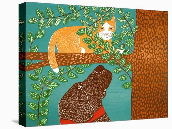 Up A Tree Yellow Cat Choc-Stephen Huneck-Stretched Canvas