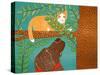 Up A Tree Yellow Cat Choc-Stephen Huneck-Stretched Canvas