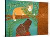 Up A Tree Yellow Cat Choc-Stephen Huneck-Stretched Canvas