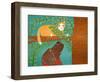 Up A Tree Yellow Cat Choc-Stephen Huneck-Framed Giclee Print