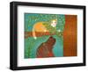 Up A Tree Yellow Cat Choc-Stephen Huneck-Framed Giclee Print