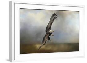 Up Against the Stormy Sea Bald Eagle-Jai Johnson-Framed Giclee Print