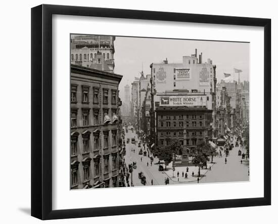 Up Broadway and Fifth Avenue, New York, N.Y.-null-Framed Photo