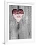 Up & Down Pink Woodcut Heart II-Gail Peck-Framed Photo