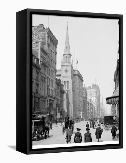 Up Fifth Avenue from 28th Street, New York, N.Y.-null-Framed Stretched Canvas