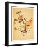 Up Front in My Mistress's Car, Cecil Aldon-Cecil Aldin-Framed Giclee Print