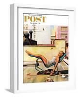 "Up On the Roof" Saturday Evening Post Cover, May 9, 1959-George Hughes-Framed Giclee Print