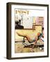 "Up On the Roof" Saturday Evening Post Cover, May 9, 1959-George Hughes-Framed Premium Giclee Print