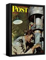 "Up Periscope!," Saturday Evening Post Cover, April 22, 1944-Mead Schaeffer-Framed Stretched Canvas