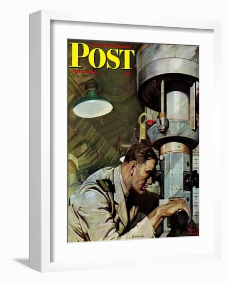 "Up Periscope!," Saturday Evening Post Cover, April 22, 1944-Mead Schaeffer-Framed Giclee Print