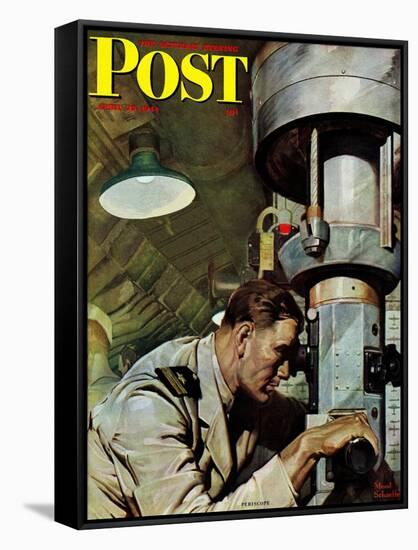 "Up Periscope!," Saturday Evening Post Cover, April 22, 1944-Mead Schaeffer-Framed Stretched Canvas