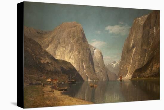 Up the Sogne Fjord, Near Gudangen, 1876-Adelsteen Normann-Stretched Canvas