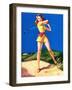 "Up to Par" Vintage Pin-Up-null-Framed Art Print