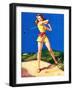 "Up to Par" Vintage Pin-Up-null-Framed Art Print