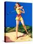 "Up to Par" Vintage Pin-Up-null-Stretched Canvas