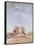Uphill Road in Sunshine, 1891-Alfred Sisley-Framed Stretched Canvas
