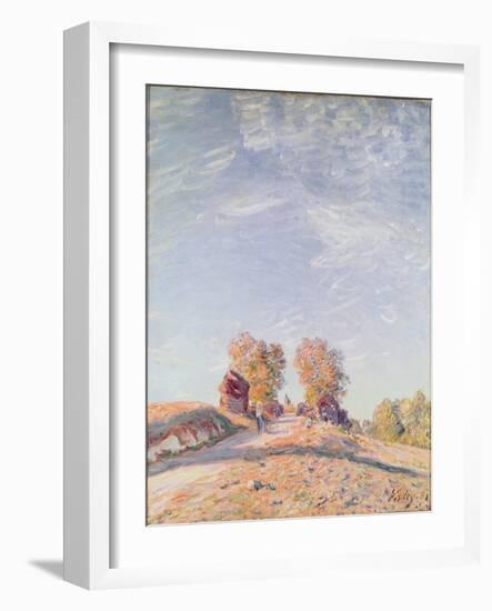 Uphill Road in Sunshine, 1891-Alfred Sisley-Framed Giclee Print