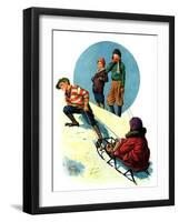 "Uphill Sledding,"March 7, 1931-Alan Foster-Framed Premium Giclee Print