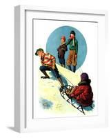 "Uphill Sledding,"March 7, 1931-Alan Foster-Framed Premium Giclee Print