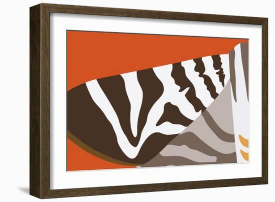 Uphill Zebra-Belen Mena-Framed Giclee Print