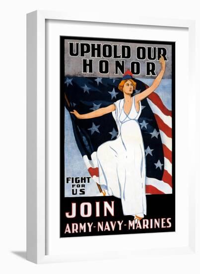 Uphold Our Honor, Join Army, Navy, Marines-null-Framed Art Print