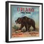 Upland Bear Brand - North Ontario, California - Citrus Crate Label-Lantern Press-Framed Art Print