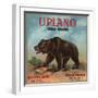 Upland Bear Brand - North Ontario, California - Citrus Crate Label-Lantern Press-Framed Art Print