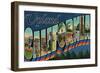 Upland, California - Large Letter Scenes-Lantern Press-Framed Art Print