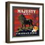 Upland, California, Majesty Brand Citrus Label-Lantern Press-Framed Art Print