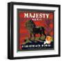 Upland, California, Majesty Brand Citrus Label-Lantern Press-Framed Art Print