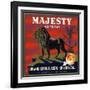 Upland, California, Majesty Brand Citrus Label-Lantern Press-Framed Art Print