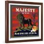 Upland, California, Majesty Brand Citrus Label-Lantern Press-Framed Art Print