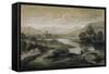 Upland Landscape with River and Horsemen Crossing a Bridge-Thomas Gainsborough-Framed Stretched Canvas